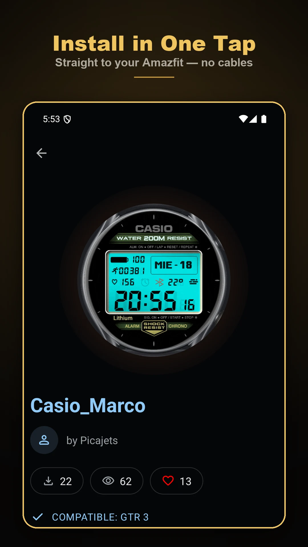 Amazfit GTR 3/4 - Watch Face screenshot